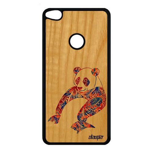 Coque Bois Huawei Honor 8 Lite Silicone Panda Housse Personnalisé Graphique Case