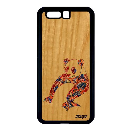 Coque Bois Honor 9 Silicone Panda Solide Telephone Pastel Dessin Graphique Femme