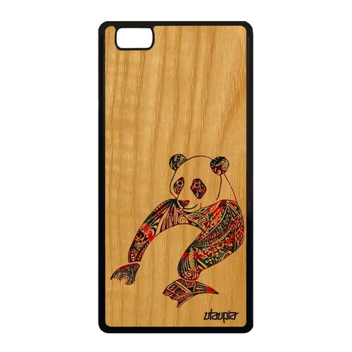 Coque Silicone P8 Lite 2015 Bois Panda Homme Ours Pastel Azteque Dessin A Huawei P8 Lite 2015