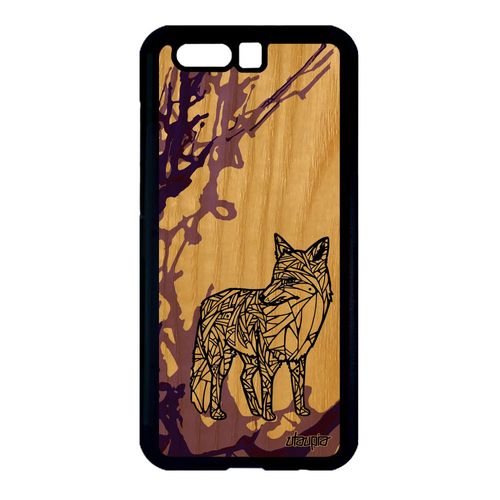 Coque Pour Honor 9 Bois Silicone Renard Goupil Azteque Cadeau De Noel Violet Gel