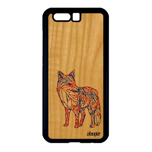 Coque Pour Honor 9 Bois Silicone Renard Animaux Azteque Tribal Mobile Femme Bebe