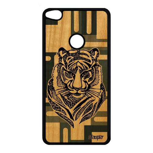 Coque Bois Pour Huawei P8/P9 Lite 2017 Silicone Tigre Azteque Animal Rigide Case