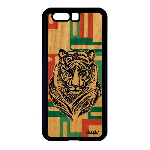 Coque Bois Tigre Honor 9 Silicone Ethnique Stf-L09 Femme Sauvage Azteque Tribal