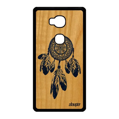 Coque En Bois Attrape Reve Honor 5x Silicone Zen Tribal Souple Plume Design 4g A