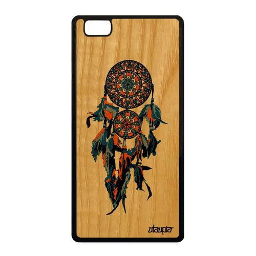 Coque Huawei P8 Lite 2015 Bois Silicone Attrape Reve Capteur De Hippie Noir Maya
