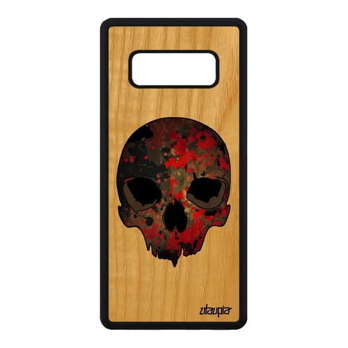 Coque Samsung Note 8 Bois Naturel Silicone Crane De Protection Rouge Peur Samsung Galaxy Note 8