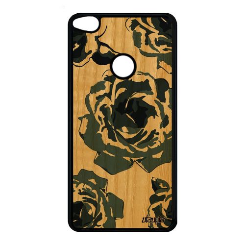 Coque En Bois P8/P9 Lite 2017 Silicone Rose Fleur Eternelle Floral De Huawei P8 Lite 2017 P9 Lite 2017