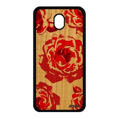 Coque Silicone Pour Samsung Galaxy J7 2017 Pro Bois Rose Fleur Smartphone Love A