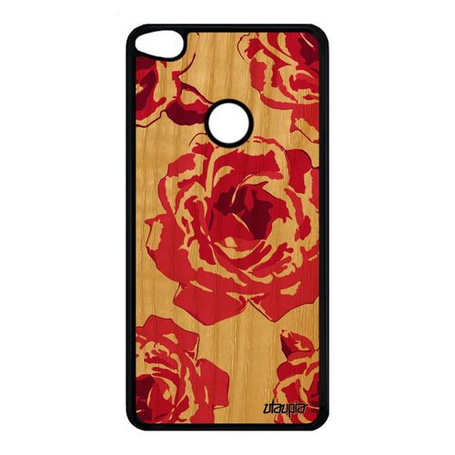 Coque Bois Silicone Huawei P8/P9 Lite 2017 Rose Fleur Romantique Petale De Case