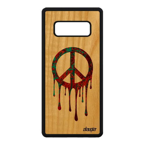 Coque Peace And Love Note 8 Bois Silicone Rouge Antichoc Etui & A Samsung Galaxy Note 8