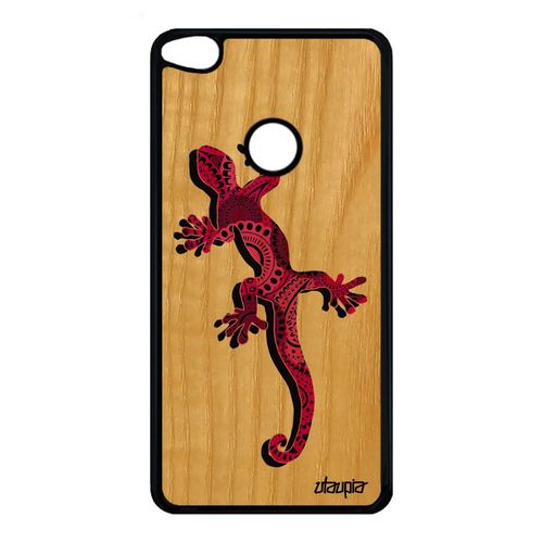 Coque Pour P8/P9 Lite 2017 En Bois Silicone Salamandre Boheme Tribal Rose Huawei P8 Lite 2017 P9 Lite 2017