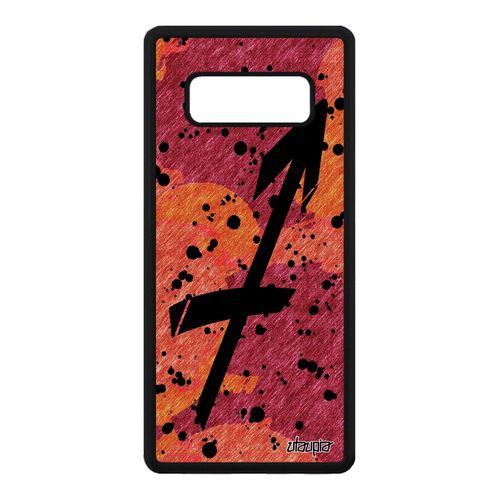 Coque Samsung Galaxy Note 8 Silicone Signe Du Zodiaque Sagittaire Peinture Rouge