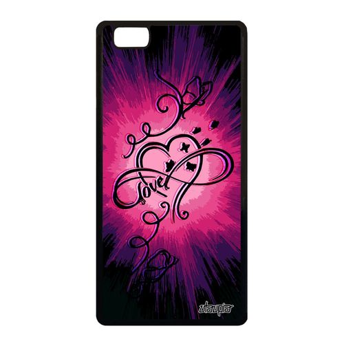 Coque Huawei P8 Lite 2015 Silicone Infini Love Rose Dessin Telephone Espoir Tpu