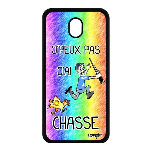 Coque J'peux Pas J'ai Chasse Samsung Galaxy J7 2017 Pro Silicone Etui Drole Vert
