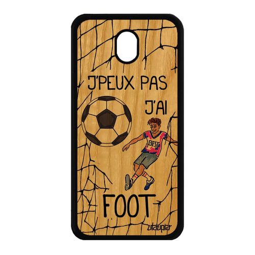 Coque J7 2017 Pro Bois Silicone Humour J'peux Pas J'ai Foot Rose Samsung Galaxy J7 2017 Galaxy J7 Pro 2017