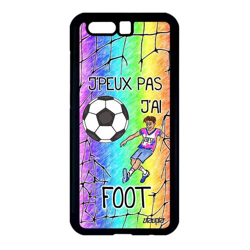 Coque Silicone Honor 9 J'peux Pas J'ai Foot Bd Football Rigide Swag Humour Noir