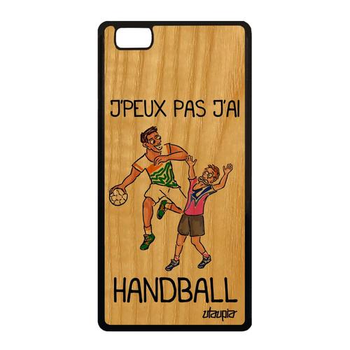 Coque Pour Huawei P8 Lite 2015 Bois Silicone J'peux Pas J'ai Handball Sport Rose