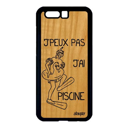 Coque Bois Honor 9 Silicone J'peux Pas J'ai Piscine Telephone Etui Smartphone De