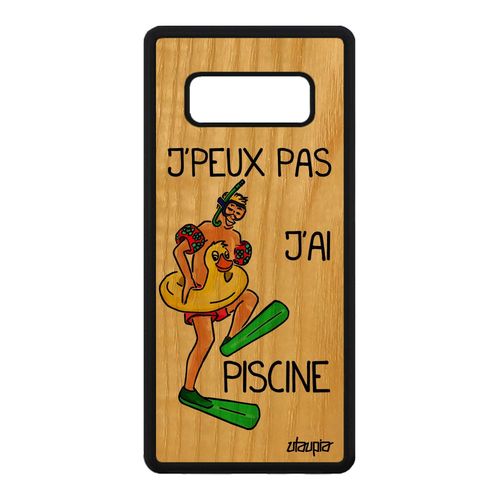 Coque Silicone Pour Note 8 En Bois J'peux Pas J'ai Piscine Rouge Samsung Galaxy Note 8