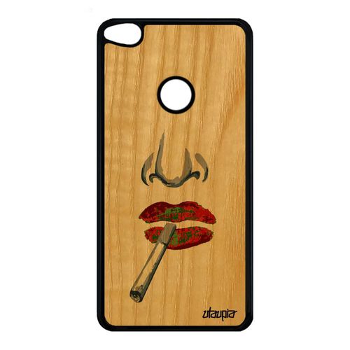 Coque En Bois Silicone Antichoc Pour P8/P9 Lite 2017 Fumeur Orange Bouche Huawei P8 Lite 2017 P9 Lite 2017