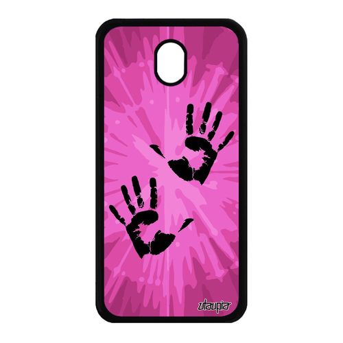 Coque Silicone Galaxy J7 2017 Pro Empreinte Main Peinture Telephone Rose Samsung Galaxy J7 2017 Galaxy J7 Pro 2017