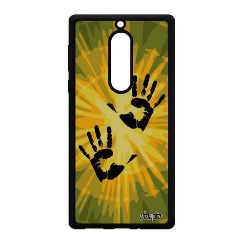 Coque Empreinte Main Pour Nokia 5 Silicone Vert Personnalisé Explosion Antichoc