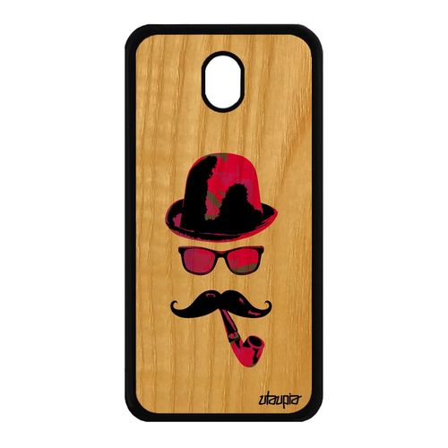 Coque En Bois Silicone Galaxy J7 2017 Pro Monsieur Moustache Rose Etui A Samsung Galaxy J7 2017 Galaxy J7 Pro 2017