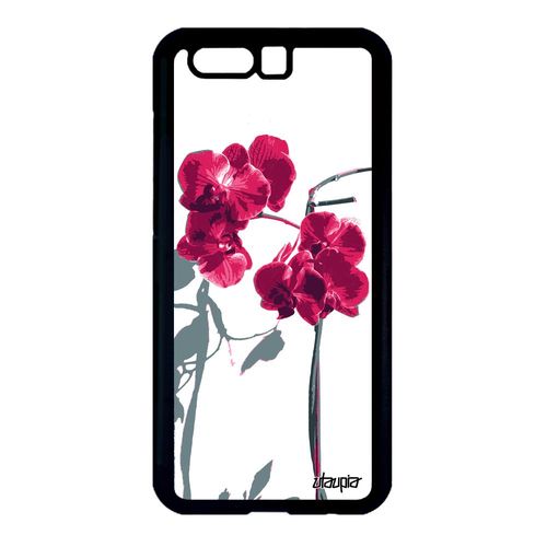 Coque Orchidée Fleur Honor 9 Silicone Nature Noir Amour Tropical Made In France