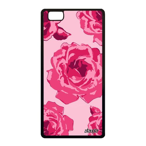 Coque Silicone Huawei P8 Lite 2015 Rose Fleur Nature Floral Petale De Love Femme
