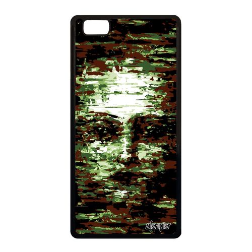 Coque Portrait Pour Huawei P8 Lite 2015 Silicone Femme Telephone Portable Marron