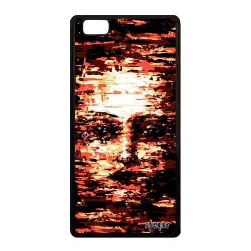 Coque Telephone Pour Huawei P8 Lite 2015 Silicone Portrait Ephemere Rouge Visage