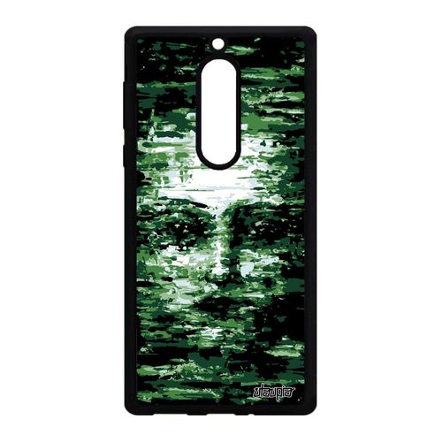 Coque Pour Nokia 5 Silicone Portrait Art Telephone Artisanal Femme Vert Peinture