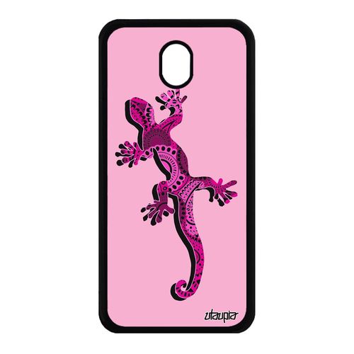 Coque Silicone Samsung Galaxy J7 2017 Pro Salamandre Lezard Amour Ethnique Rose