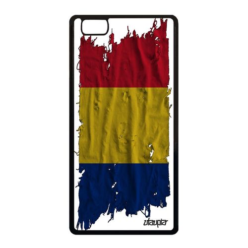 Coque Silicone P8 Lite 2015 Drapeau Roumanie Roumain Basket Football Foot Huawei P8 Lite 2015