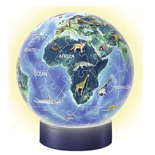 Puzzle 72 Pièces Puzzle Ball 3d Avec Led - Le Monde En Anglais