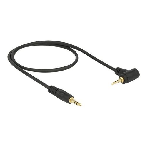 Delock - Câble audio - mini-phone stereo 3.5 mm mâle pour mini-phone stereo 3.5 mm mâle - 50 cm - noir - connecteur à 90°