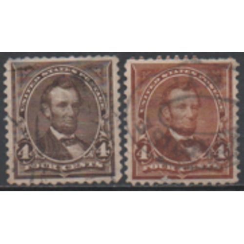 Etats Unis: Lot De 2 Timbres À L'effigie De Abraham Lincoln.