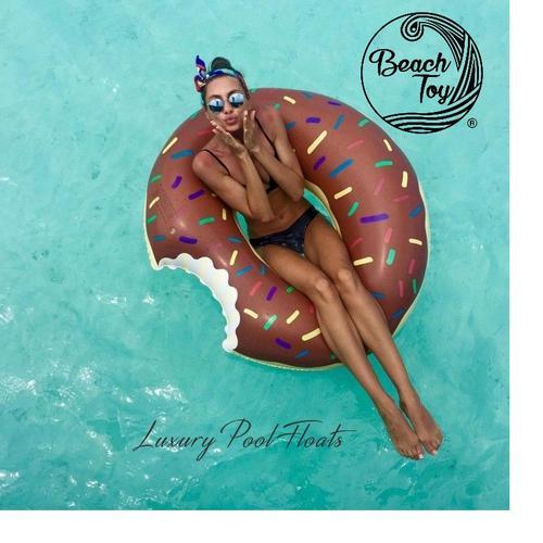 Beach Toy ® - Bouée Géante Gonflable Donut Brown Marron, 110 Cm Diamètre, En Stock En France