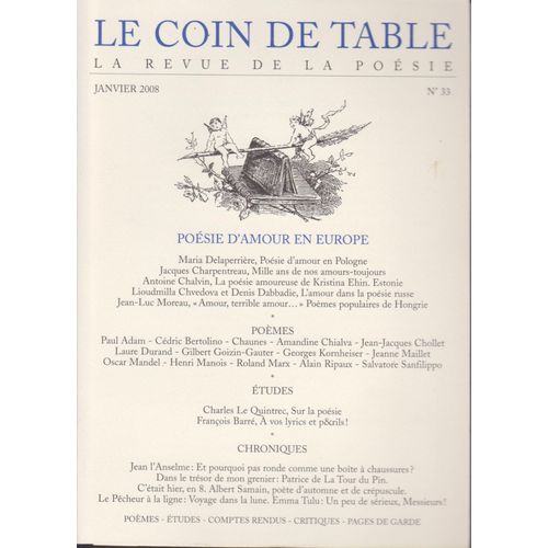 Le Coin De Table N° 33 -La Revue De La Poésie