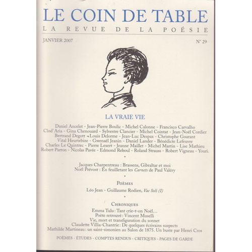 Le Coin De Table N° 29 -La Revue De La Poésie