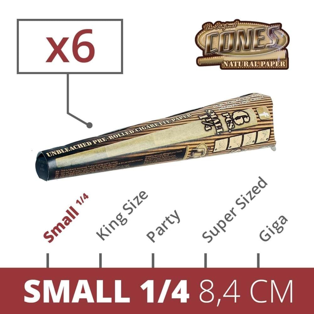 cones small 1/4 unbleached x 6