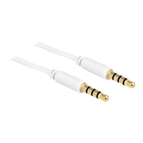 Delock - Câble pour casque micro - mini jack 4 pôles mâle pour mini jack 4 pôles mâle - 5 m - blanc