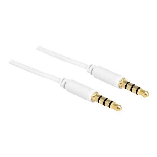Delock - Câble pour casque micro - mini jack 4 pôles mâle pour mini jack 4 pôles mâle - 3 m - blindé - blanc