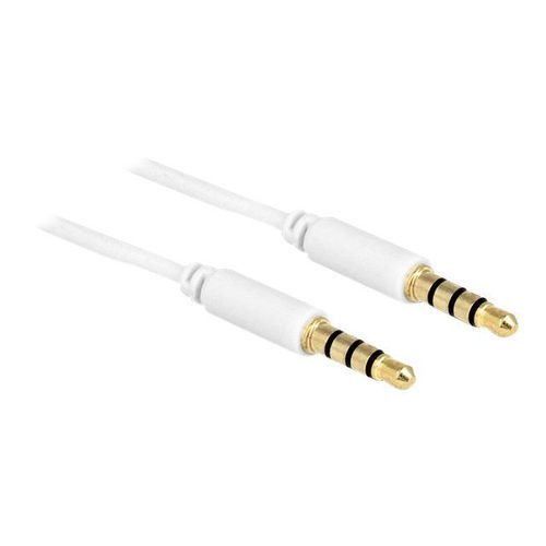Delock - Câble pour casque micro - mini jack 4 pôles mâle pour mini jack 4 pôles mâle - 50 cm - blanc