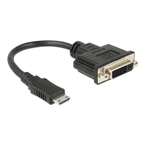 Delock - Adaptateur vidéo - 19 pin mini HDMI Type C mâle pour DVI-I femelle - 20 cm - noir
