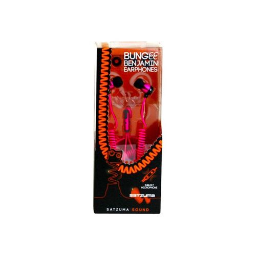 Satzuma Bungee - Écouteurs avec micro - intra-auriculaire - filaire - jack 3,5mm - rose