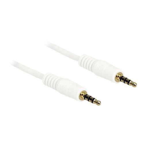 Delock - Câble pour casque micro - mini jack 4 pôles mâle pour mini jack 4 pôles mâle - 2 m - blanc
