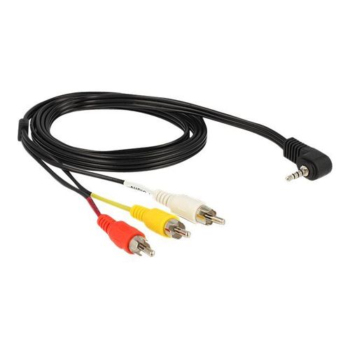 Delock - Câble vidéo/audio - vidéo / audio composite - phono RCA x 3 mâle pour mini jack 4 pôles mâle incliné - 1.5 m - noir