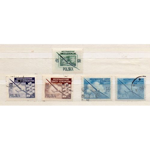 Pologne- Lot De 4 Timbres Oblitérés Et 1 Timbre Neuf- Aviation