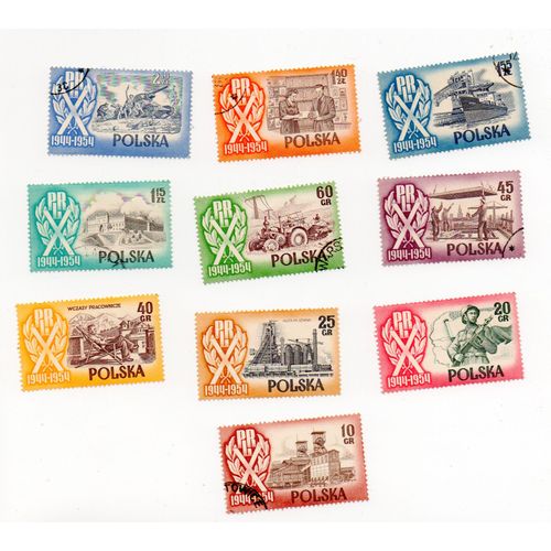 Pologne- Série De 7 Timbres Oblitérés Et 3 Timbres Neufs- N°767/76